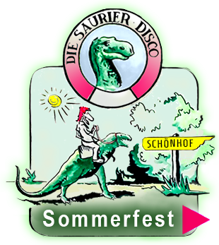 Saurierdisco, Saurier-Disco, Die Saurier-Disco, Schönhof, Disco mit Manny DJ MWJ, Saurier-Musik, Saurier-Sound, Sauriersound, Musik zu jeder Urzeit, Das Original